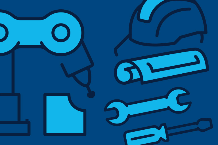 tools and robot icons