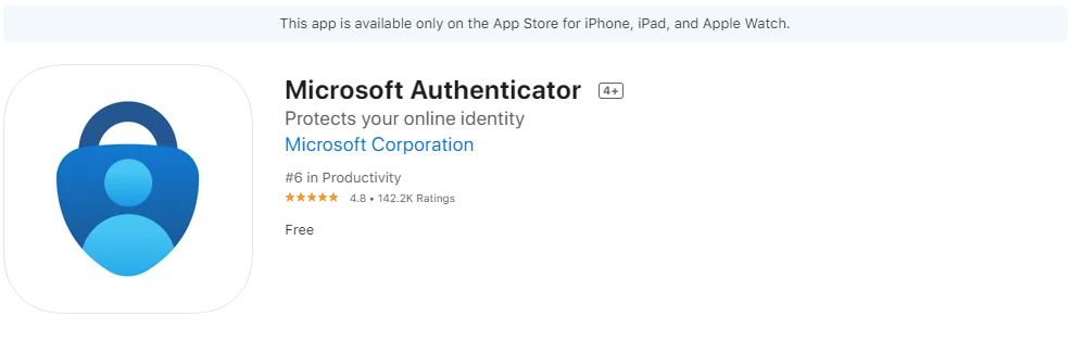 Microsoft Authenticator for Apple