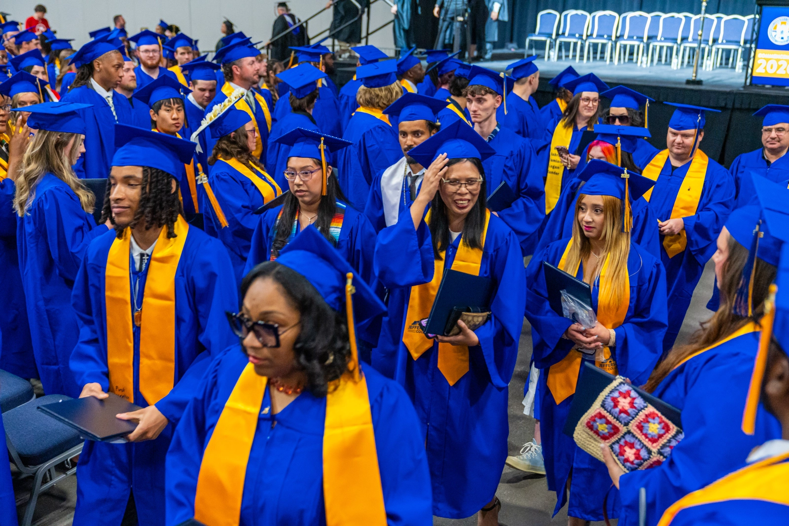Graduates cross the stage at Jefferson's 2026 Commencement Ceremonies